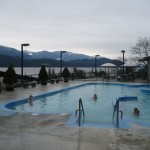 vue de la piscine au matin