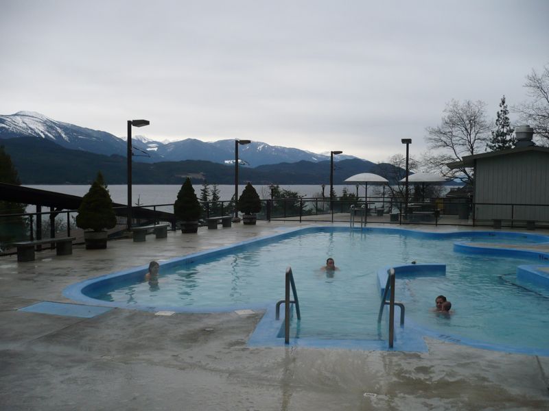 vue de la piscine au matin